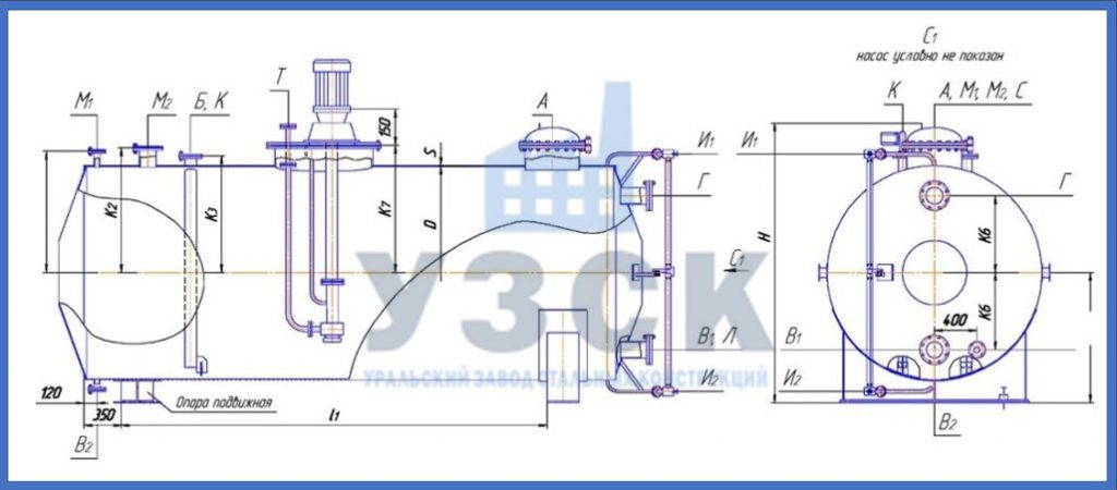 Чертеж емкости ГКК в Нефтеюганске
